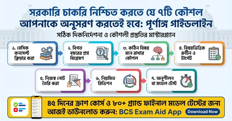 সরকারি চাকরি নিশ্চিত করার ৭টি গোপন কৌশল: ক্যাডার ও নন-ক্যাডার প্রস্তুতির পূর্ণাঙ্গ মাস্টারপ্ল্যান ২০২৬